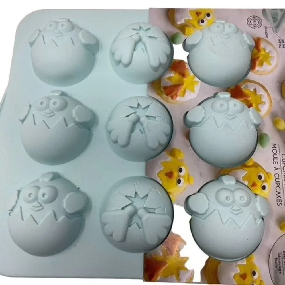 Trudeau Silicone Chicks and Eggs Cupcake Pan Easter Spring